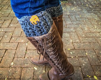 Adorable Elephant Button Boot Cuffs