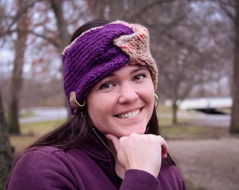 Violet and Tan Headband