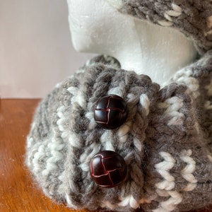 Soft Gray Headband and Cowl Scarf image 4