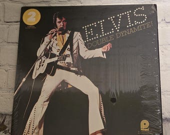 1975 Elvis Double Dynamite Vinyl Record Albums