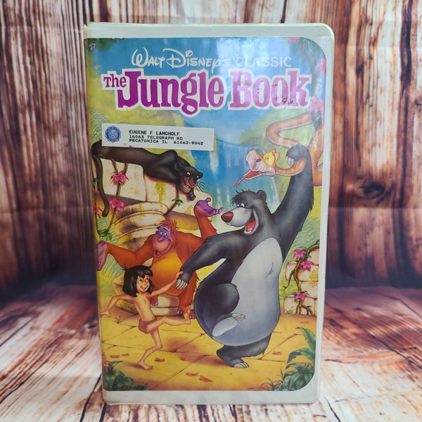 1991 The Jungle Book Walt Disney Black Diamond VHS Tape Clamshell Case