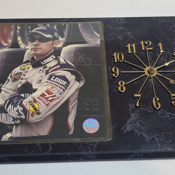 Jimmie Johnson Clock Plaque NASCAR