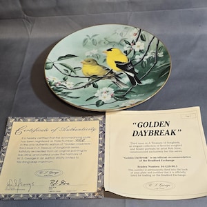 1992 Bradford Exchange &quot;Golden Daybreak&quot; Collector Plate