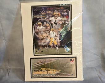2003 Brett Favre Green Bay Packers 300th Touchdown October 13, 2002 Plus Card With Stamp