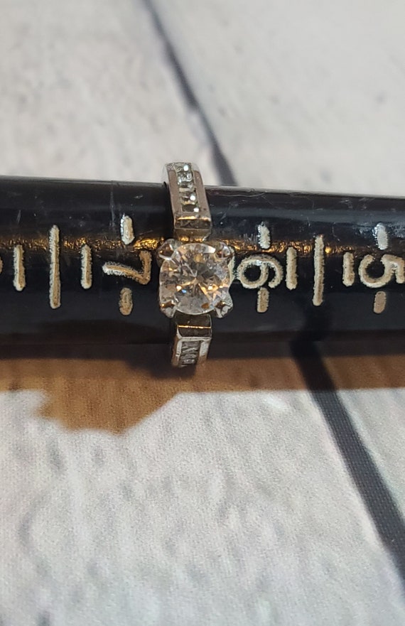 Pre 1990's Silver Tone Faux Diamond Ring Size 6 1/