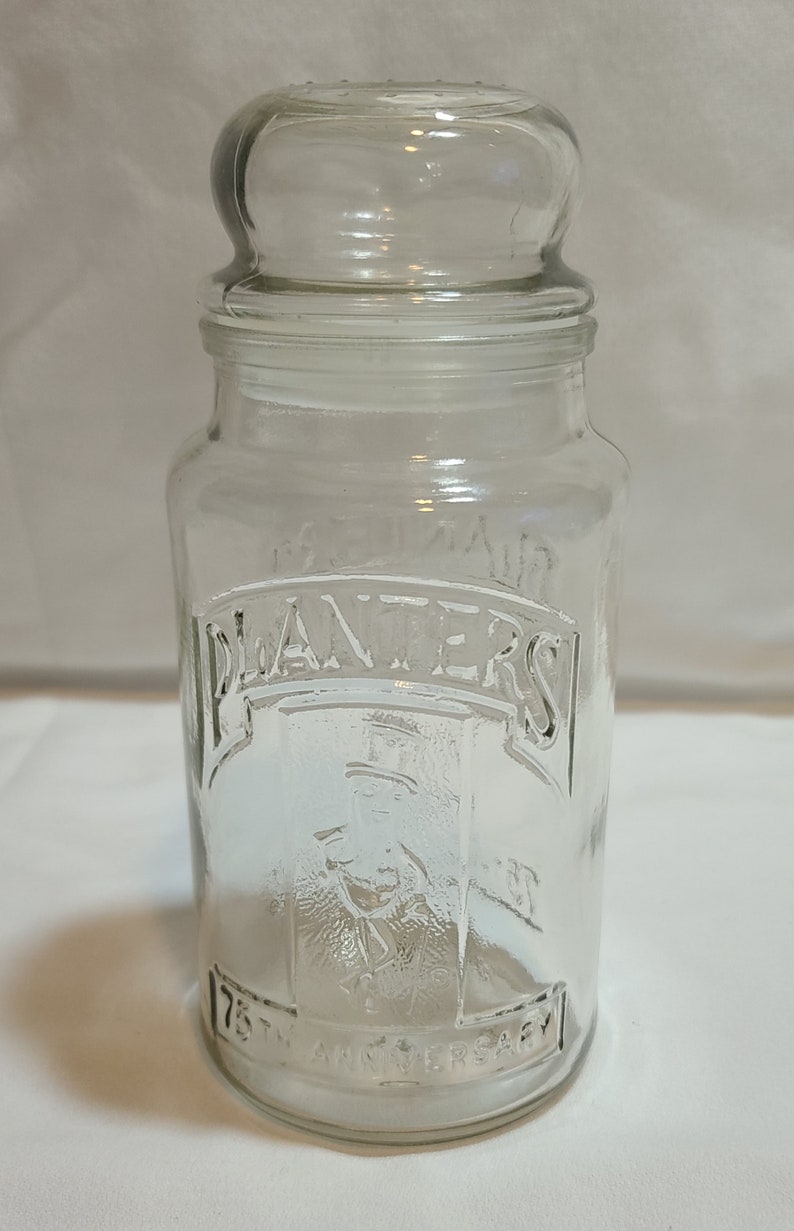 1981 Planters Peanuts 75th Anniversary Glass Jar Etsy