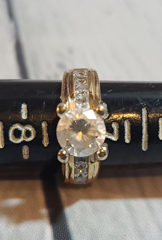 Pre 1990's ADI C25 CZ Gold Tone CZ Diamond Ring Si