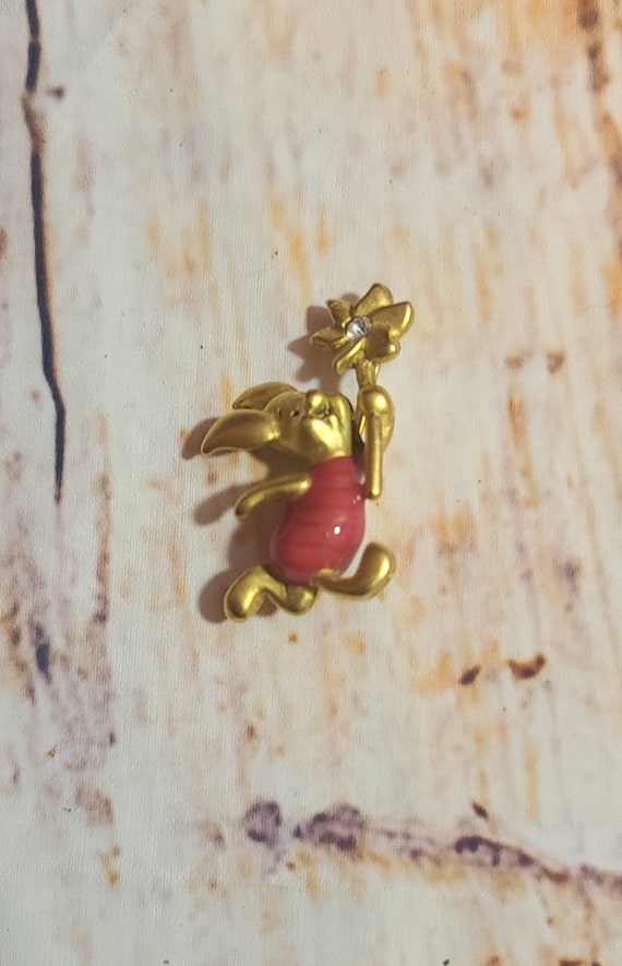 Pre 1990's Gold Tone Disney Winnie The Pooh Piglet