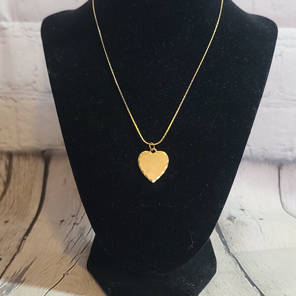 12K GF Wells Heart Necklace 16" Chain