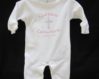 Blingy Cotton Christening  Romper