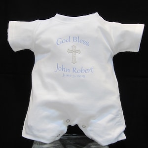 Short Sleeve Christening Romper