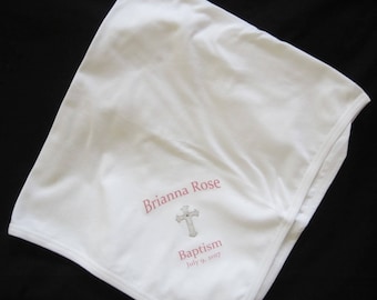 Personalized Christening Receiving Blanket