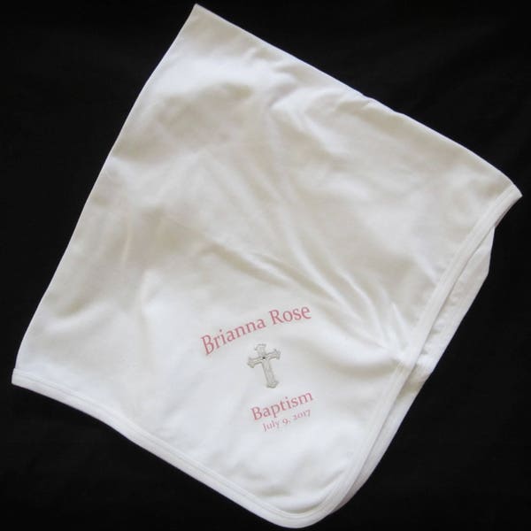 Personalized Christening Receiving Blanket