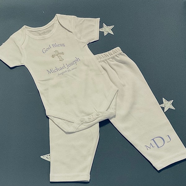 Christening Body Suit and Pants