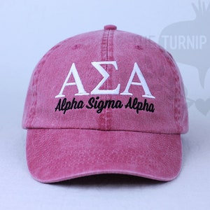 Alpha Sigma Alpha Sorority Baseball Cap - Custom Color Hat and Embroidery.