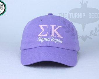 Sigma Kappa Sorority Baseball Cap - Custom Color Hat and Embroidery.