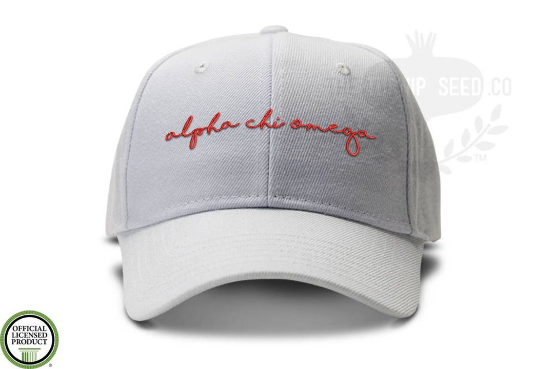 Alpha Chi Omega Écriture Manuscrite Script Sorority Baseball Cap ...