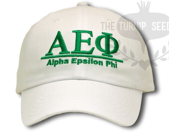 Alpha Epsilon Phi Sorority Baseball Cap - Custom Color Hat and Embroidery.