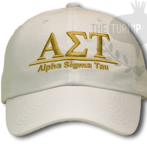 Alpha Sigma Tau Sorority Baseball Cap - Custom Color Hat and Embroidery.
