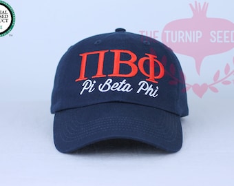 Pi Beta Phi Sorority Baseball Cap - Custom Color Hat and Embroidery.