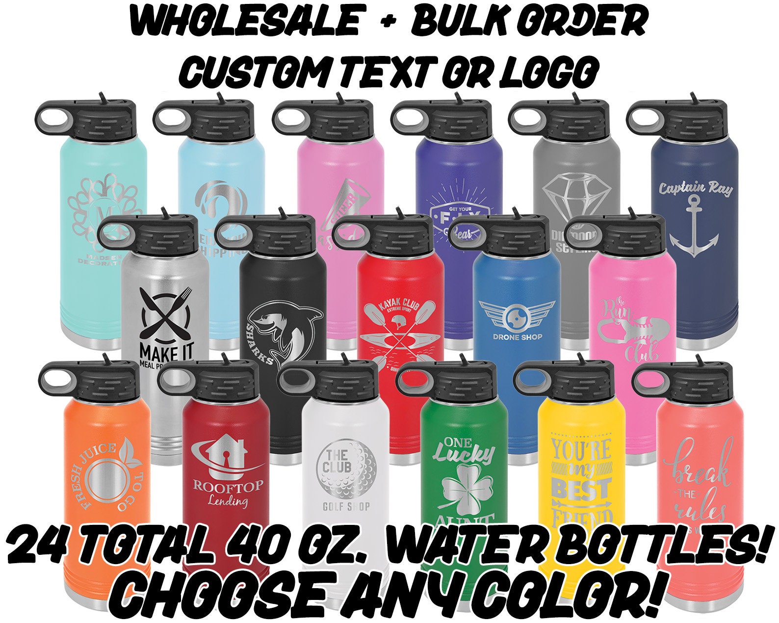 Bulk 40 Oz Water Bottles Wholesale / Bulk Order Pick Your -  Israel