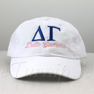 Delta Gamma Sorority Baseball Cap Custom Color Hat and Embroidery. image 1