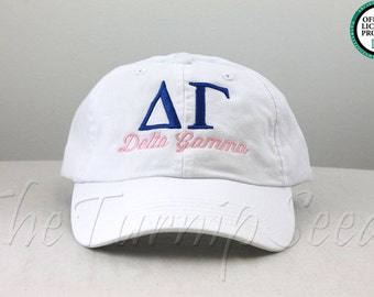 Delta Gamma Sorority Baseball Cap - Custom Color Hat and Embroidery.
