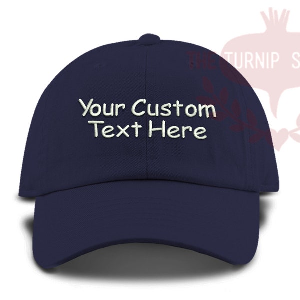 YOUTH Custom Text Baseball Cap - Custom Color Hat and Embroidery.