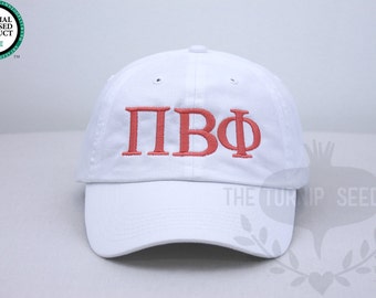 Pi Beta Phi Greek Only Sorority Baseball Cap - Custom Color Hat and Embroidery.