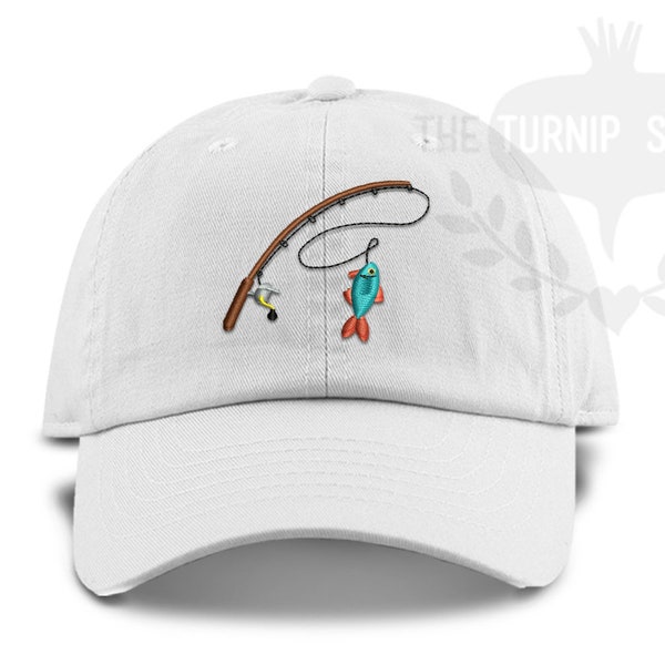 TODDLER Fishing Pole Unstructured Low Profile Baseball Cap - Dad hat - Custom Color Hat and Embroidery.