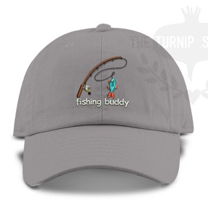 TODDLER Fishing Buddy Unstructured Low Profile Baseball Cap - Dad hat - Custom Color Hat and Embroidery.