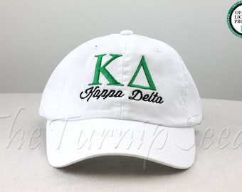 Kappa Delta Sorority Baseball Cap - Custom Color Hat and Embroidery.