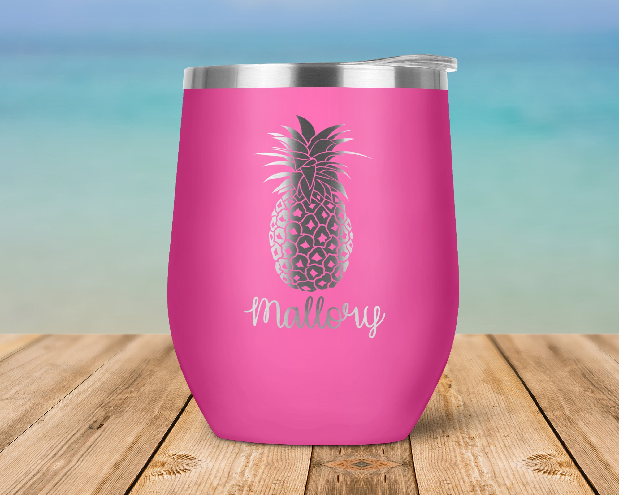 Pineapple Custom Insulated Tumbler Large Iced Coffee Cup With