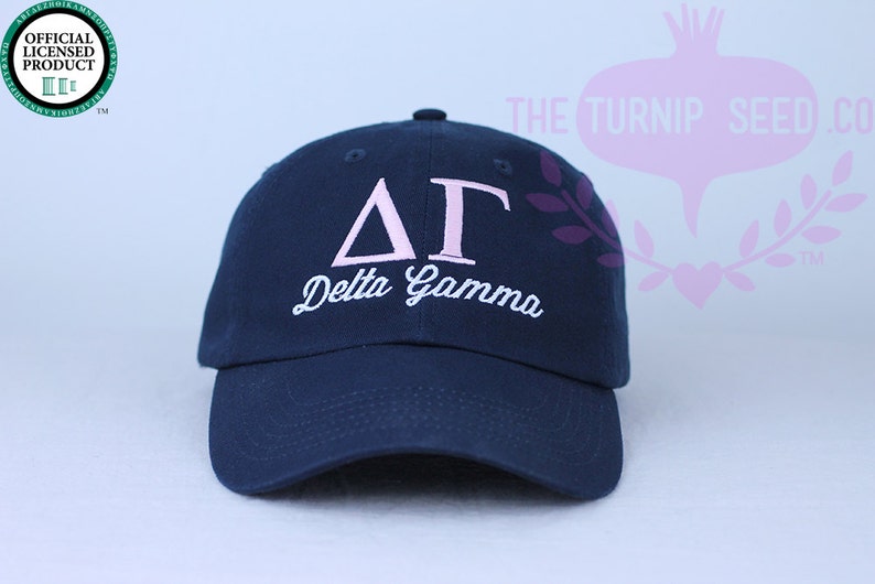 Delta Gamma Sorority Baseball Cap Custom Color Hat and Embroidery. image 1