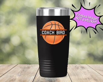 Full Color Printed Basketball Coach Vacuum Insulated Coffee Tumbler Lid Travel Coffee Mug Gift Coach Best Ever Tumbler 20 oz  PPT0005