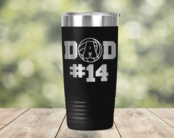 Volleyball Dad Logo - Coffee Tumbler - Engraved Vacuum Insulated Coffee Tumbler Lid Mug Gift - ET0224