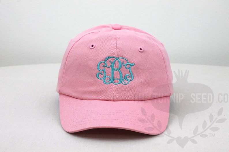 YOUTH Monogram Baseball Cap Custom Color Hat and Embroidery. image 1