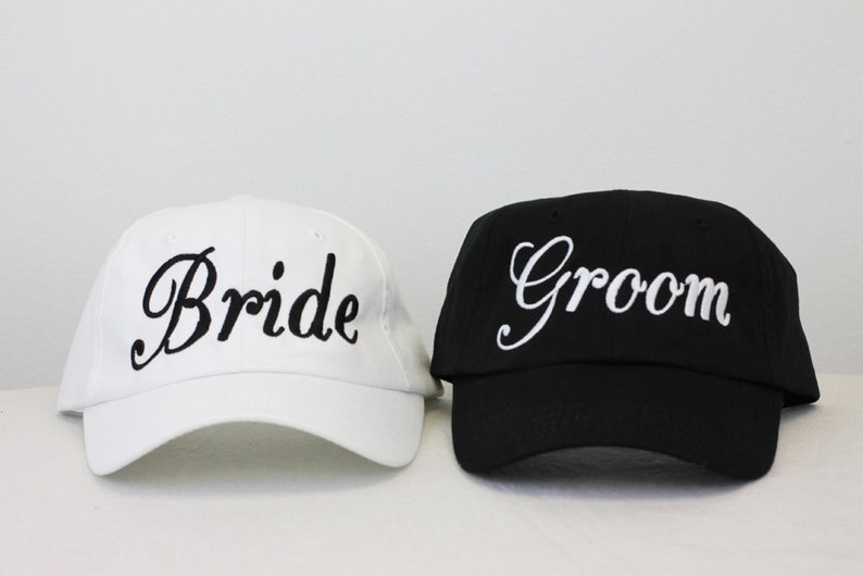 Wedding Bride and Groom Embroidered Baseball Caps Etsy
