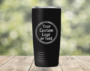 Custom Image, Logo, or text Engraved Tumbler - 20 oz Travel Mug - ET0013