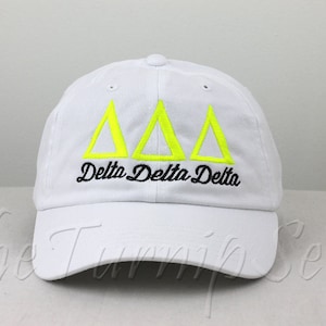 Delta Delta Delta Sorority Baseball Cap Custom Color Hat and Embroidery. image 1