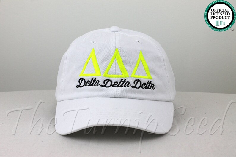 Delta Delta Delta Sorority Baseball Cap Custom Color Hat and Embroidery. image 1