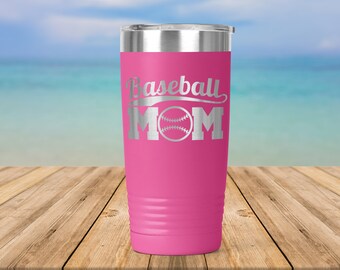 Baseball Mom Logo - Coffee Tumbler - Engraved Vacuum Insulated Coffee Tumbler Lid Mug Gift - ET0222