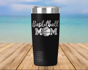 Basketball Mom Logo - Coffee Tumbler - Engraved Vacuum Insulated Coffee Tumbler Lid Mug Gift - ET0217