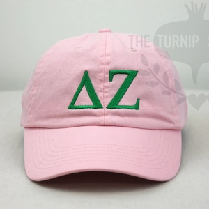 Delta Zeta Greek Only Sorority Baseball Cap - Custom Color Hat and Embroidery.