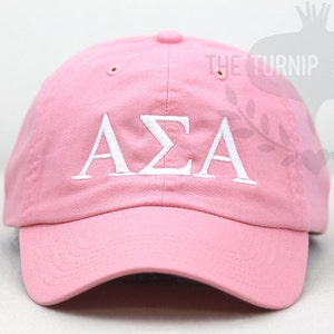 Alpha Sigma Alpha Greek Only Sorority Baseball Cap - Custom Color Hat and Embroidery.