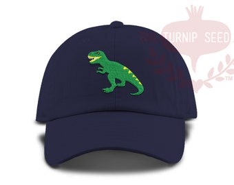 YOUTH T Rex Dinosaur Tyrannosaurus Rex Baseball Cap - Low Profile Unstructured Hat - Custom Color Hat and Embroidery.