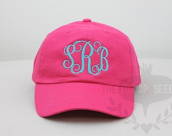 Ladies' Monogram Baseball Cap - Custom Color Hat and Embroidery.