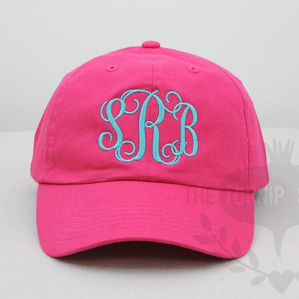 Ladies' Monogram Baseball Cap - Custom Color Hat and Embroidery.