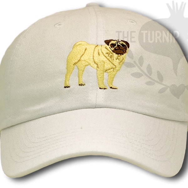 Pug Dog Baseball Cap - Custom Color Hat