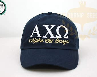 Alpha Chi Omega Sorority Baseball Cap - Custom Color Hat and Embroidery.